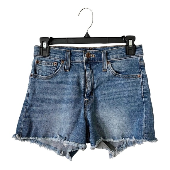 J Crew Mercantile High Rise Cutoff Boy Short Women's Size 24 Medium Wash Denim - Picture 1 of 6